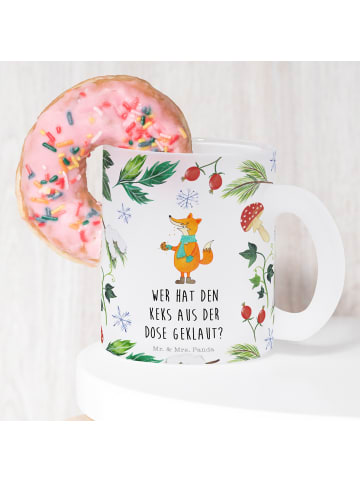 Mr. & Mrs. Panda Trinkglas Fuchs Keksdose mit Spruch in Transparent