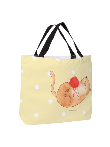Mr. & Mrs. Panda Shopper Tasche Katze Wolle ohne Spruch in Gelb Pastell