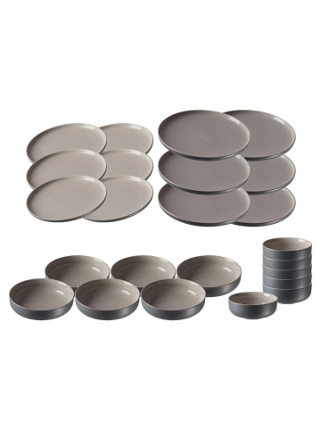 Ritzenhoff & Breker 24er Set Teller und Schalenset Jasper in grau