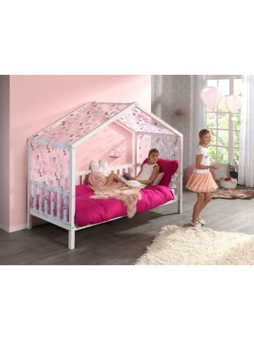 others HAUSBETT mit Textilhimmel Kapua 210x170x97 aus Massivholz in Weiß