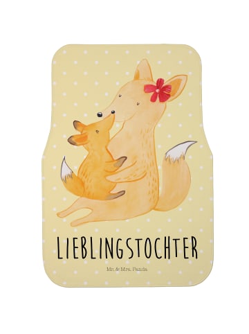 Mr. & Mrs. Panda Fußmatte Auto Fuchs Mama mit Spruch in Gelb Pastell