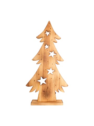 näve LED-Holztannenbaum (H) 70 cm in Natur 