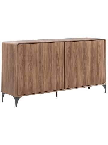 Beliani Sideboard COWELL in Braun/Schwarz - (W) 160 x (H) 82 x (L) 40 cm