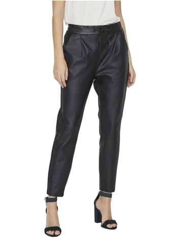 Vero Moda Stoffhose / Chino VMEVA MR LOOSE STRING COATED comfort/relaxed in Schwarz