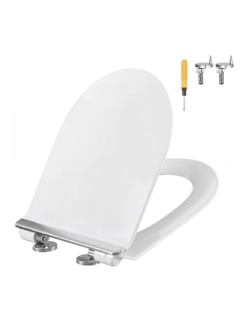 SONGMICS WC-Sitz Urea-Duroplast Bekin in Weiß - (B)35.7 x (H)5 x (T)43 cm