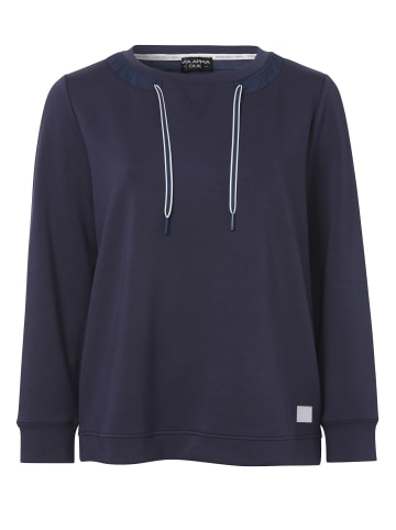 VIA APPIA DUE  Pullover Sportives Sweatshirt mit Logo-Applikation in indigo / ecru