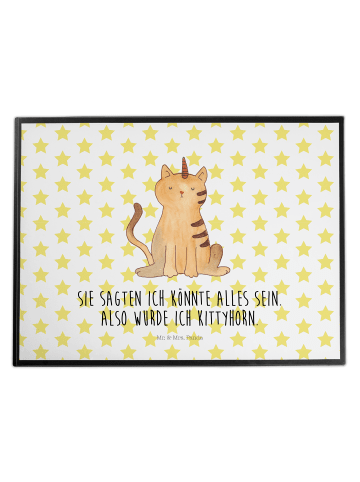 Mr. & Mrs. Panda Schreibunterlage Einhorn Katze mit Spruch in Weiß