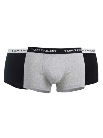 Tom Tailor Boxershort 3er Pack in Grau/Schwarz