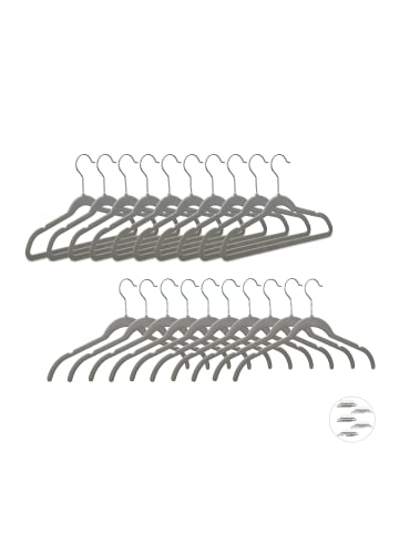 relaxdays 80x Kleiderbügel in Grau