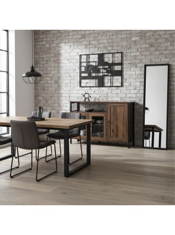 relaxdays Küchenschrank in Braun/ Schwarz - (B)110 x (H)75 x (T)33 cm