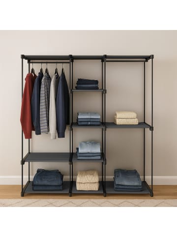 relaxdays Garderobe in Schwarz - (B)182 x (H)182 x (T)43 cm