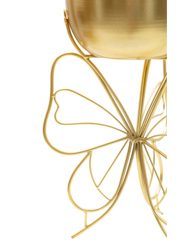 Mauro Ferretti Goldener Metallblumentopf mit Schmetterlingsmotiv, Ø 22 x 40 cm