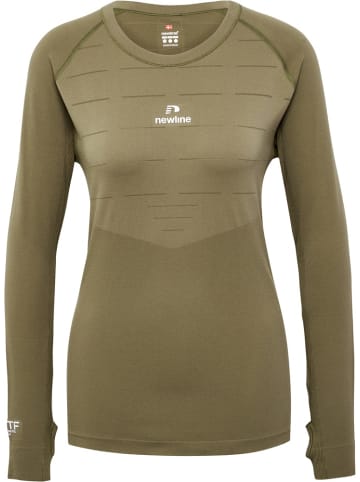 Newline T-Shirt "Nwlpace Ls Seamless Woman" in Grün