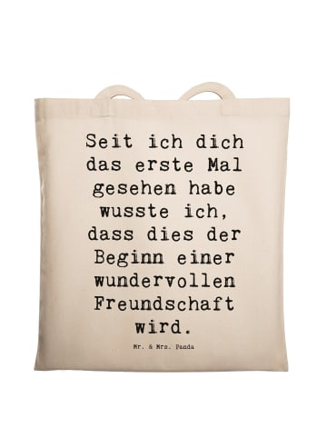 Mr. & Mrs. Panda Schultasche Spruch Neue Freunde finden mit Spruch in Creme