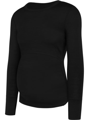 Normani Outdoor Sports Merino Umstands-Langarm-Shirt „Cambria“ in Schwarz