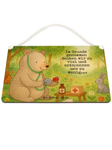 Mr. & Mrs. Panda Schild Bär Arzt Design mit Spruch in Weiß