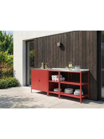 Beliani 3er-Set Gartenküche VILAMA in Rot/Silber