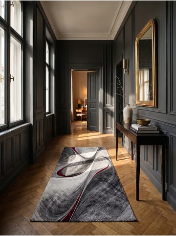 KADIMA DESIGN Läufer Abstrakt pflegeleicht Wohnzimmer Schlafzimmer Flur Esszimmer in Rot