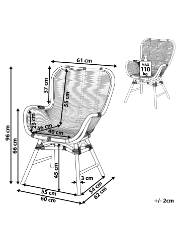 Beliani Esszimmerstuhl TOGO in Braun - (W) 61 x (H) 96 x (L) 52 cm