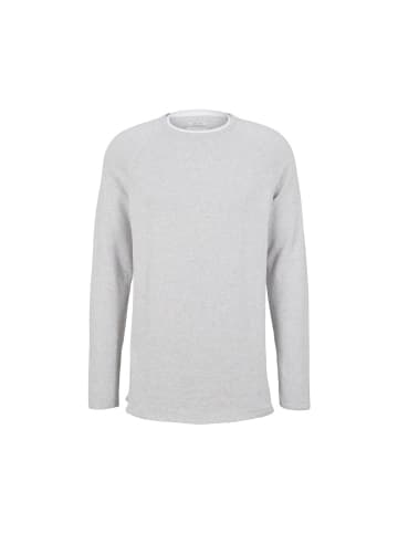 TOM TAILOR Denim Pullover in light stone grey melange