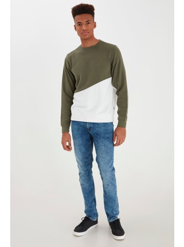 BLEND Sweatshirt Blend Herren Sweatshirt - 20712132  Sweat Pullover im Colorblock Look in dunkelgrün