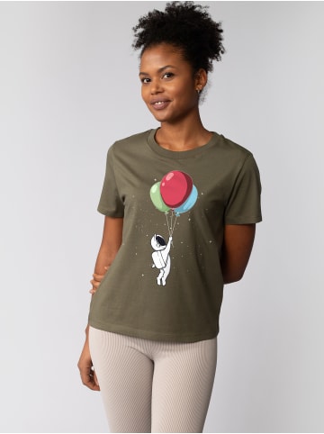 wat? Apparel T-Shirt Little Balloon Astronaut in Khaki