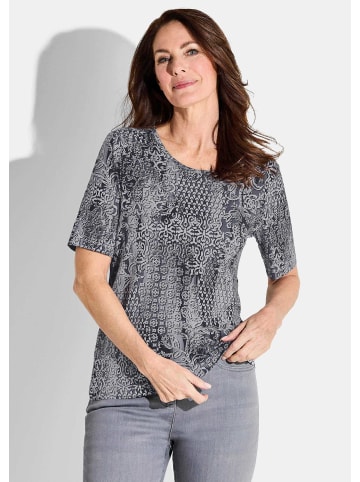 GOLDNER Shirt in anthrazit / schwarz / weiß / gemustert