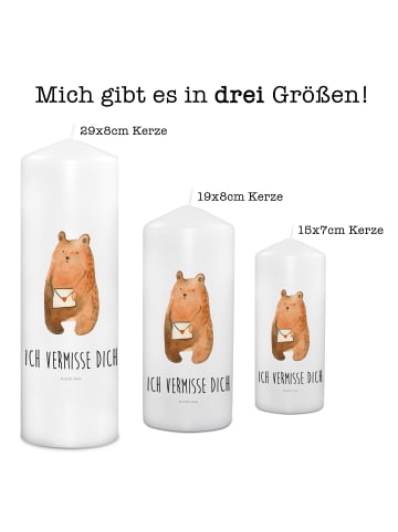 Mr. & Mrs. Panda Schmuckkerze Bär Vermissen mit Spruch in Weiß