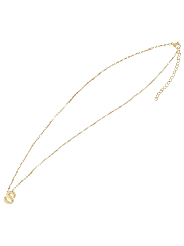 Adeliás Damen Halskette – Buchstabe N aus Edelstahl 45+5 in gold