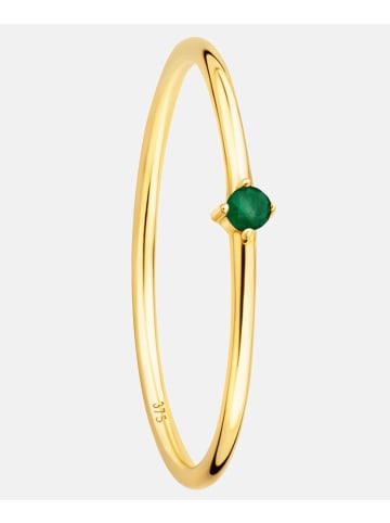 Diamant L'éternel Ring aus 375 Gelbgold mit Smaragd