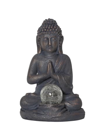 STAR Trading Solar Dekorationsleuchte Buddha in Silber