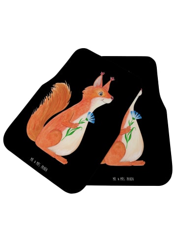 Mr. & Mrs. Panda Auto Fußmatte Eichhörnchen Blume ohne Spruch in Schwarz