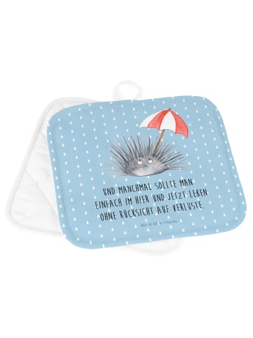Mr. & Mrs. Panda Topfuntersetzer Seeigel mit Spruch in Blau Pastell