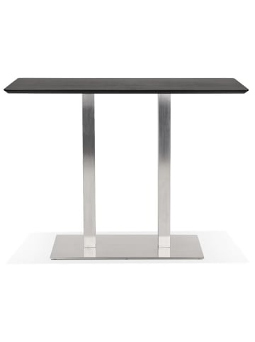 KADIMA DESIGN Hochtisch mit 2-Säulen-Konstruktion, gebürstetet Stahl in Schwarz