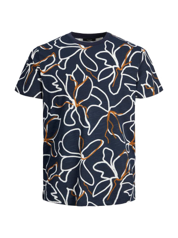 Jack & Jones T-Shirt 'Tropic AOP' in dunkelblau