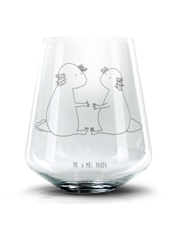 Mr. & Mrs. Panda Cocktail Glas Axolotl Liebe ohne Spruch in Transparent