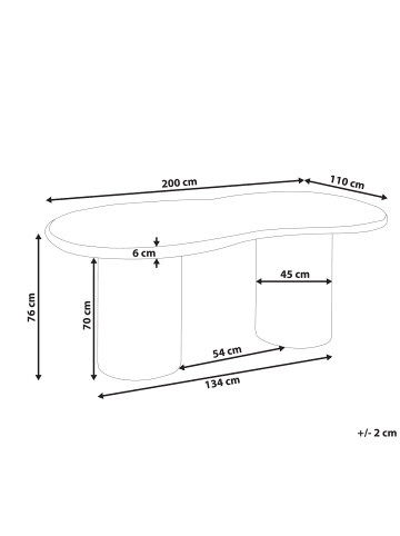 Beliani Esszimmertisch SIRMIONE in Weiß - (W) 110 x (H) 76 x (L) 200 cm