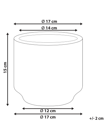 Beliani Blumenvase MYOS in Weiß/Blau - (W) 17 x (H) 15 x (L) 17 cm