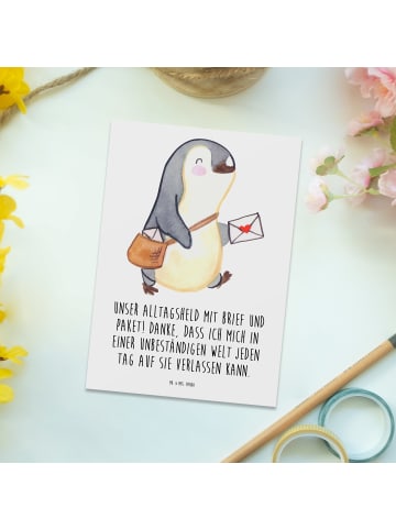 Mr. & Mrs. Panda Postkarte Briefe & Pakete mit Spruch in Weiß