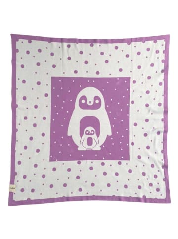 OrganicEra OrganicEra Bio-Trikotstrick-Babydecke, Pinguin  (80 x 90 cm) in Lilac