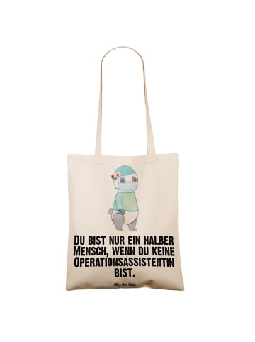 Mr. & Mrs. Panda Tragetasche Operationsassistentin Herz mit Spruch in Creme