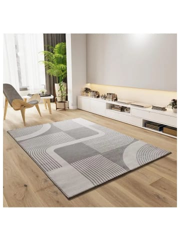 Atticgo Kurzflor-Teppich FLORA in silber