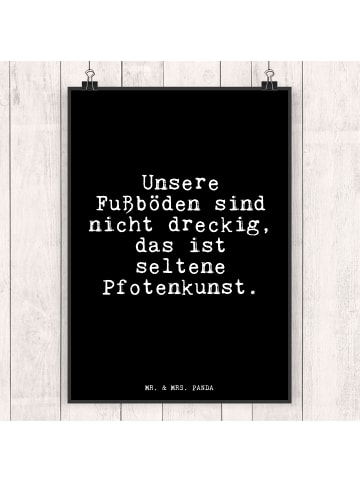 Mr. & Mrs. Panda Bild Unsere Fußböden sind nicht... mit Spruch in Schwarz