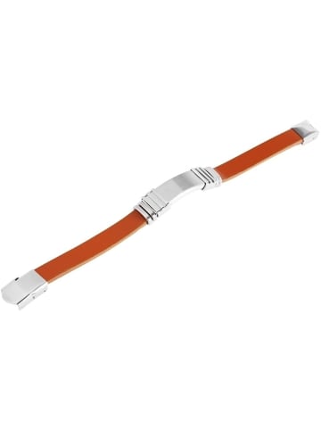 Adeliás Unisex Armband – Armreif aus Leder 21,5 cm in braun