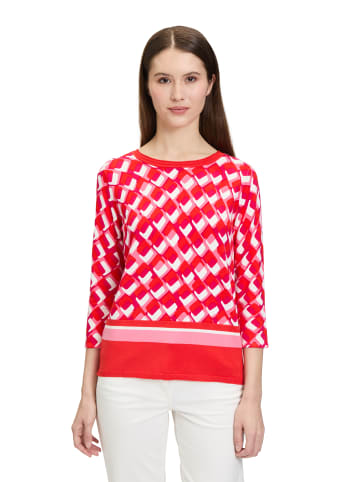 Betty Barclay Basic-Strickpullover mit Print in Rot/Weiß
