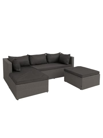 MCW Garten-Garnitur O46, Grau Polster dunkelgrau
