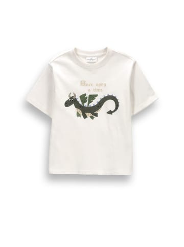 Coccodrillo Baumwoll-T-Shirt mit kurzen Ärmeln in ecru