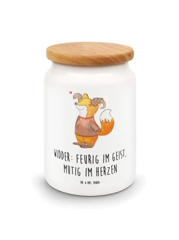 Mr. & Mrs. Panda Frischhaltedosen Widder Astologie mit Spruch in Weiß