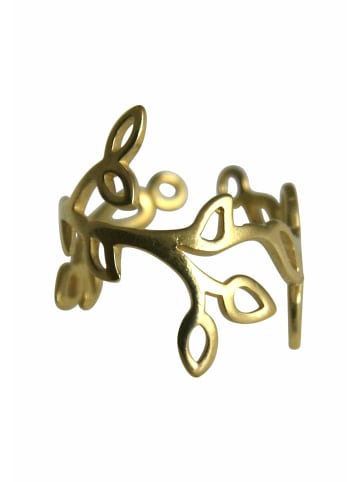 Gemshine Ringe Lotusblumen- Größenverstellbar in gold coloured