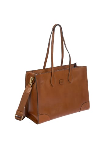 BRIC`s Volterra Shopper Tasche M Leder 40.5 cm Laptopfach tobacco